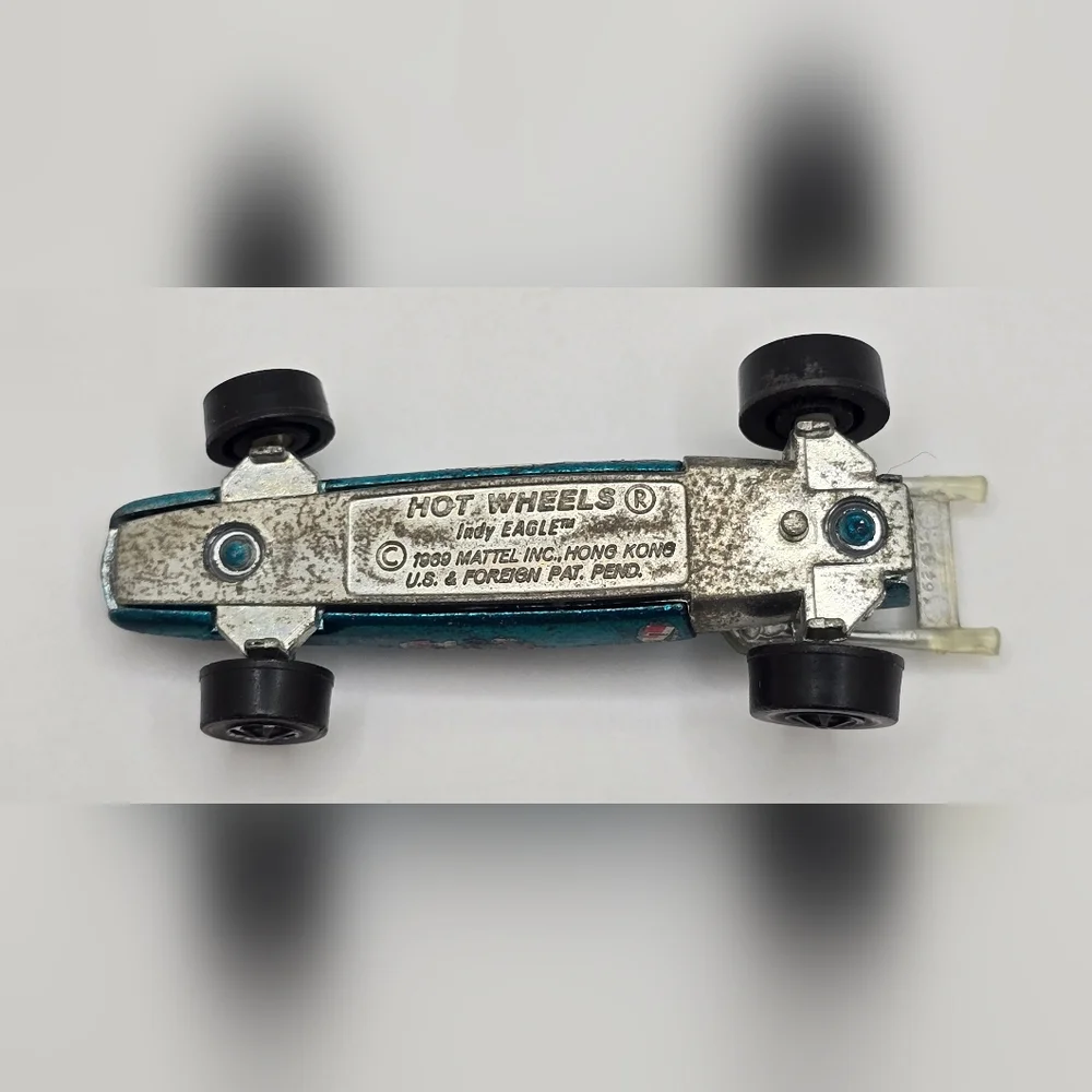 Redline Hot Wheels Indy Eagle Aqua Black Interior 1969 Hong Kong GUC